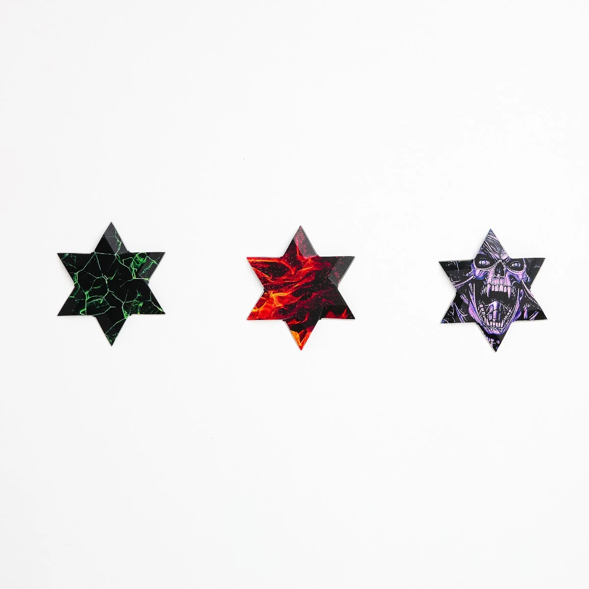 6 Point Black Star Set (3 Piece Set)