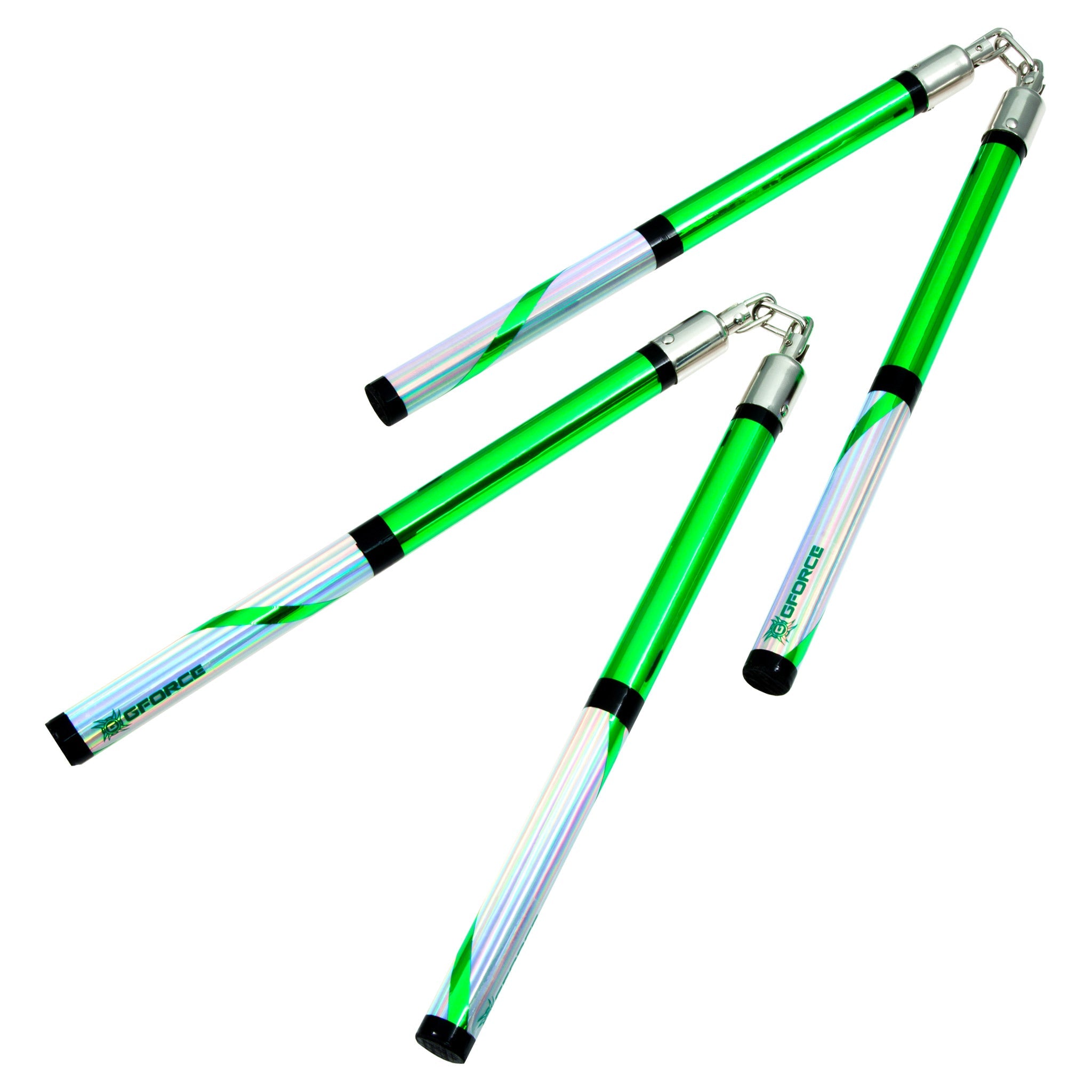 G-Force Swirl Chain Chuck Nunchaku Nunchuck Green w/Chain