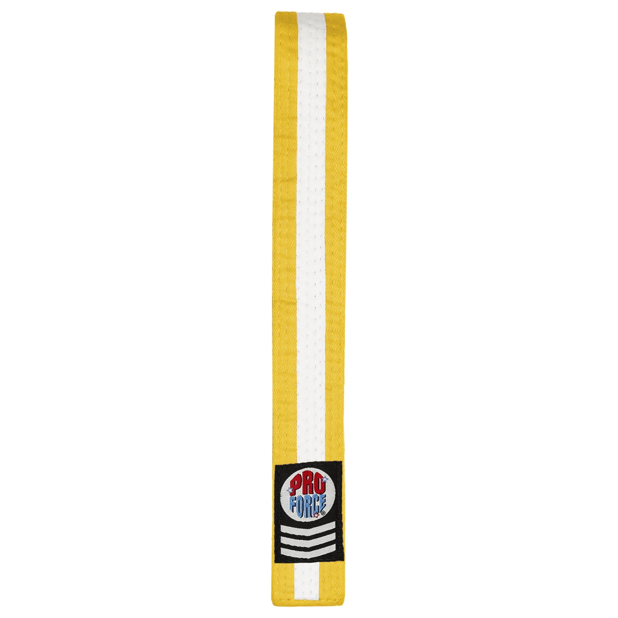 ProForce 1.75 Double Wrap Thunder White Stripe Karate Belt Yellow w White Stripe 6