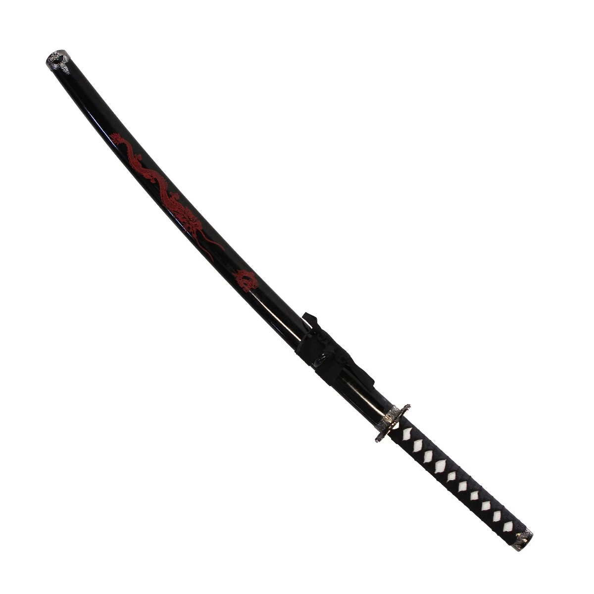 Black Sword w/ Red Dragon Samurai Sword 40