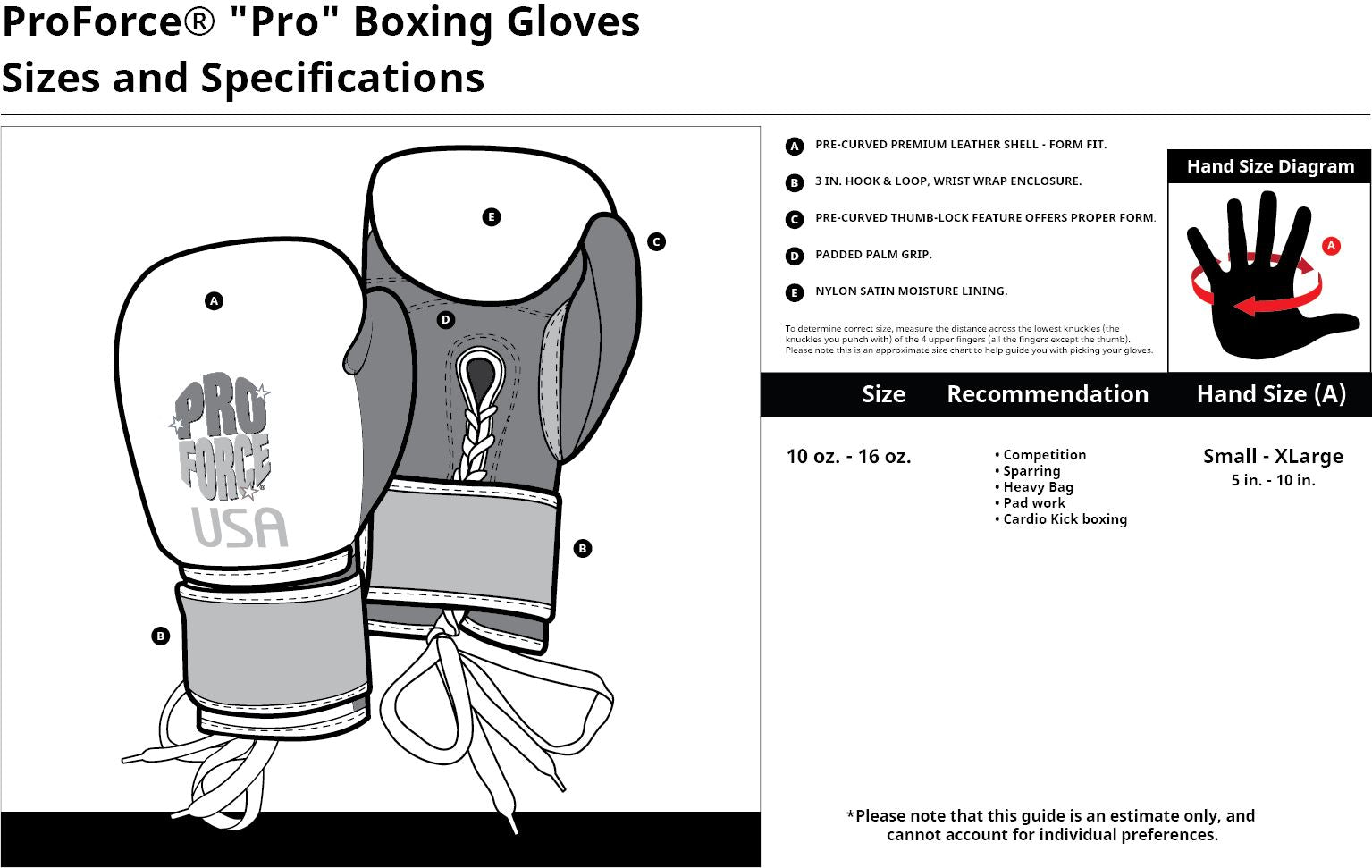 ProForce® ''Pro'' Boxing Glove 16