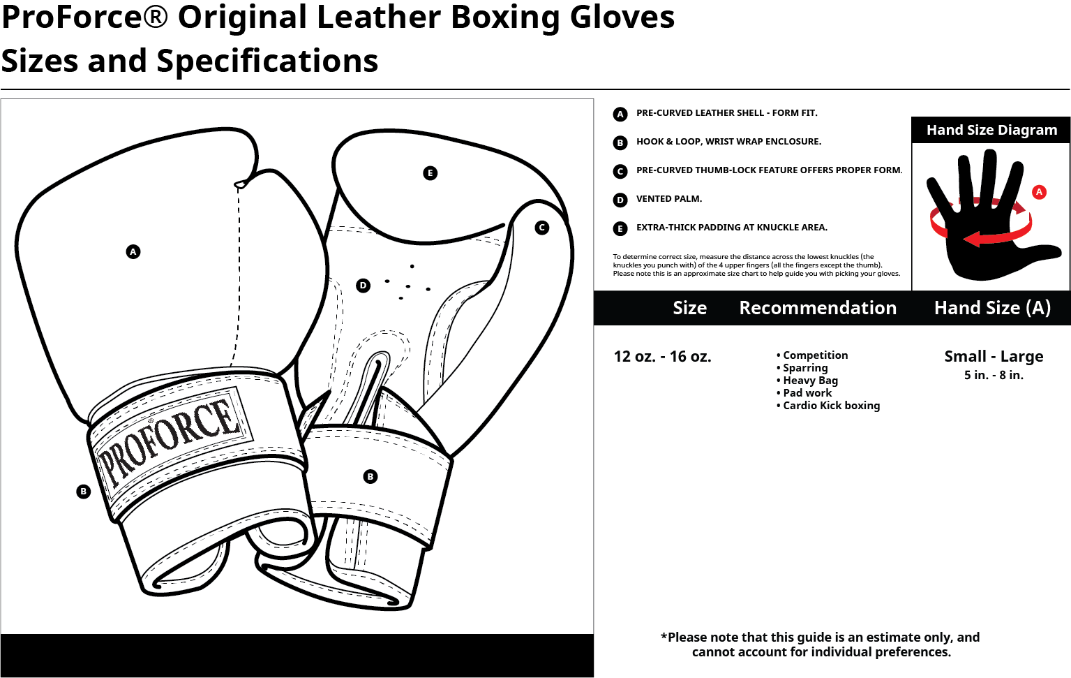 ProForce® Original Leather Boxing Glove