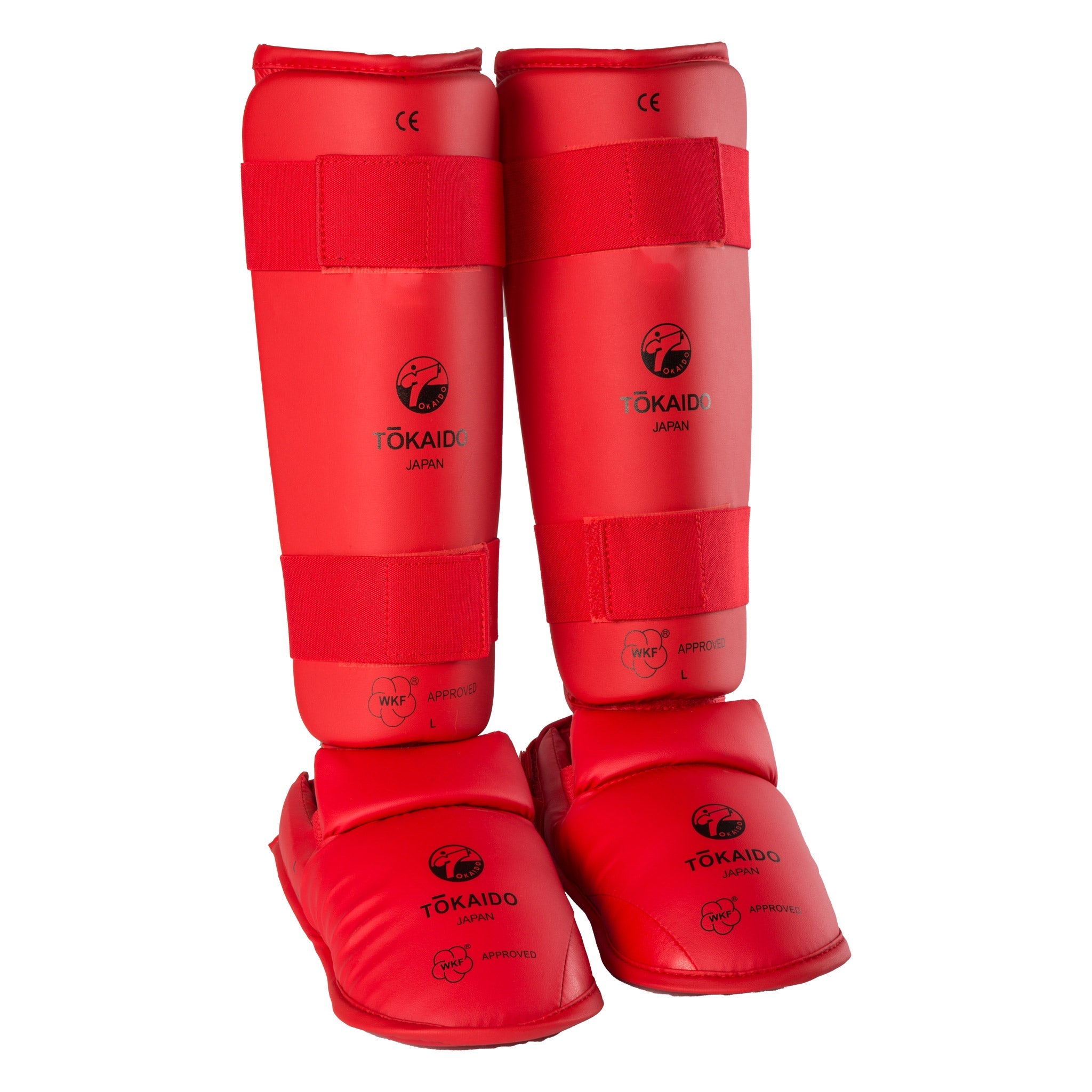 Tokaido WKF Approved Combination Shin/Instep Guard Red XL