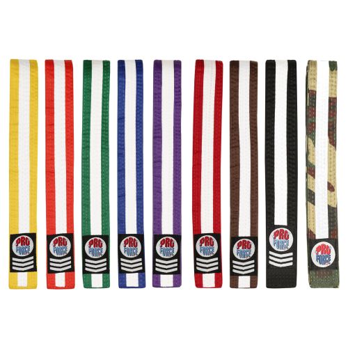 ProForce® II 1.5" Double Wrap White Stripe Karate Belt