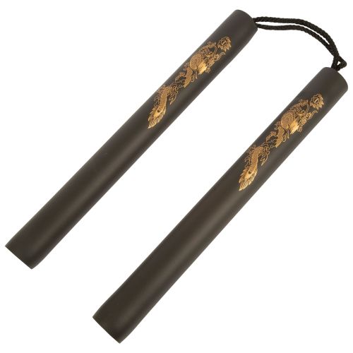 Practice Foam Chuck Nunchaku Nunchuck With Dragon II w/String 12"