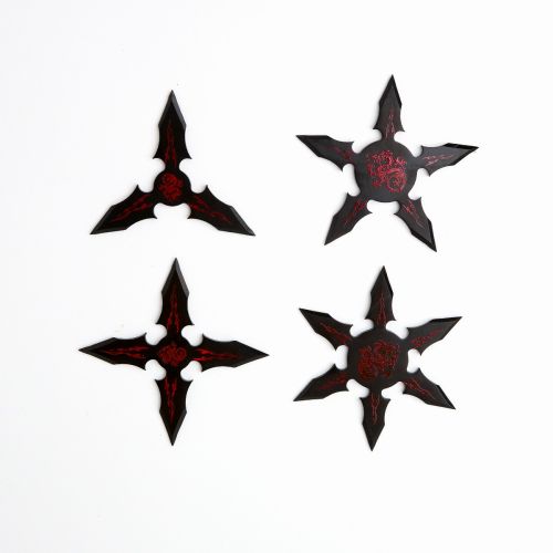 Black Dragon Throwing Star Set (4 Piece Set)