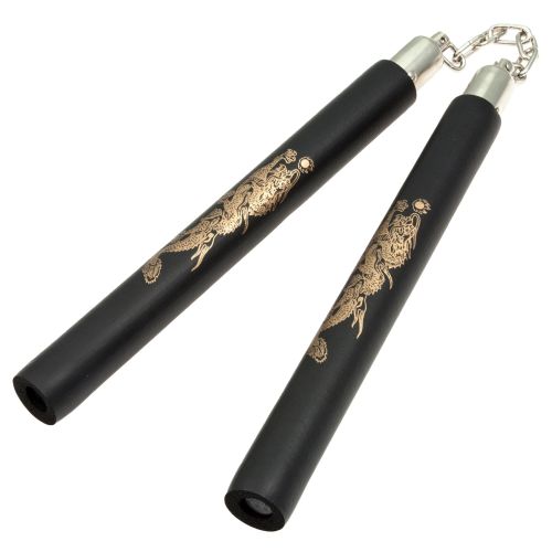 Practice Nunchaku Nunchucks w/Dragon Foam Black