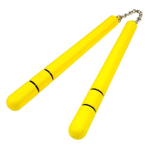 Round Plastic Nunchaku Nunchuck Yellow 12"