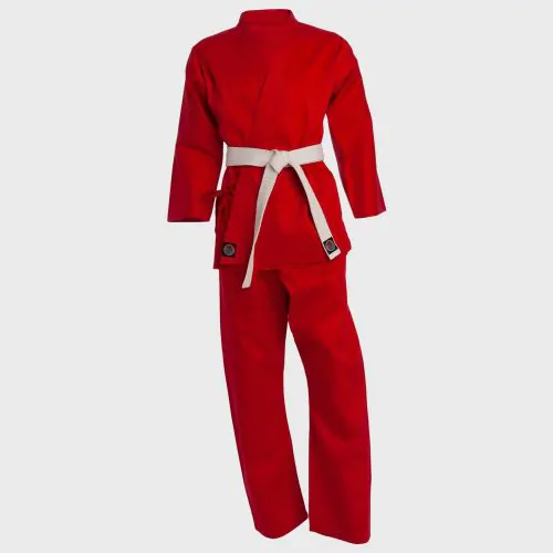 ProForce® Classic Karate Uniform (Elastic Drawstring w/Free Belt) 5 oz. 60/40 Blend Red
