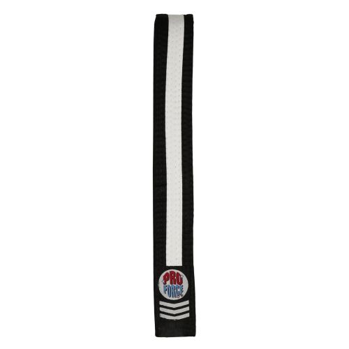 ProForce® II 1.5" Double Wrap Color Striped Black & White Karate Belt #7