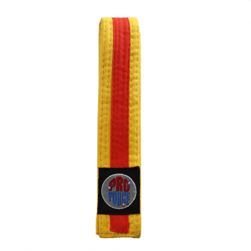 ProForce® II Single Wrap 1.5" Karate Belt Yellow w/ Orange Stripe