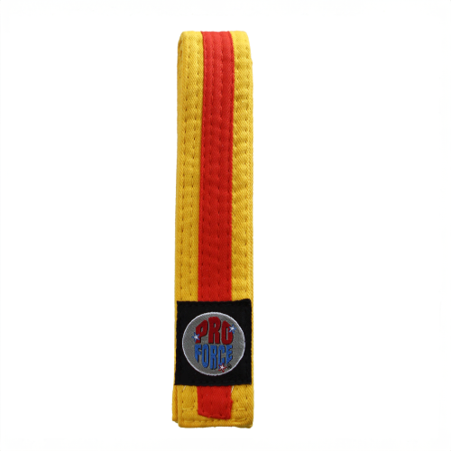 ProForce® II Single Wrap 1.5" Karate Belt Yellow w/ Orange Stripe