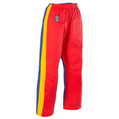 Blue pants with yellow stripe deals