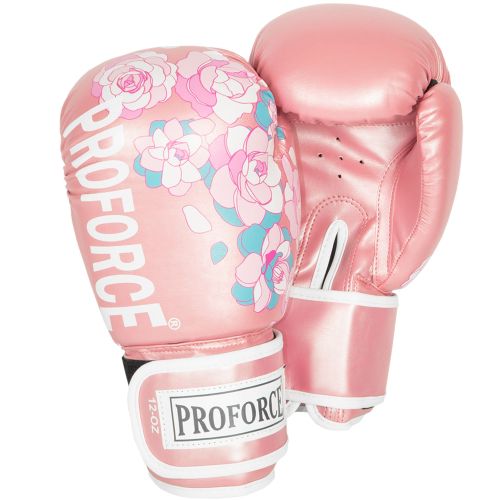 Pink Rose Print Boxing Gloves