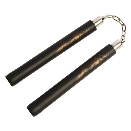 Practice Foam Chuck Nunchaku Nunchuck With Dragon II w/Chain 12"