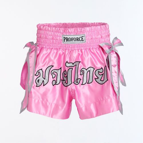 ProForce Sport® Angel Wing Muay Thai Shorts w/Pink Bows