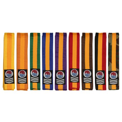 ProForce&reg; 1.75" Single Wrap Gold Striped Karate Belt