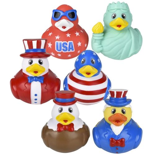 Patriotic Rubber Ducky 3.5" - Assorted Colors (Sold Individually)