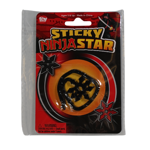 6" Ninja Sticky Star Toy - Red or Black (Sold Individually)