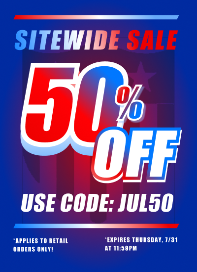 50% off Retail orders using code JUL590. Expires 7/31